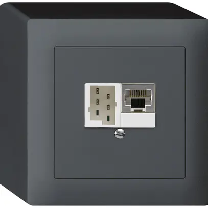 Boîte AP kallysto 1×RJ45s+1×TT83 anthracite 