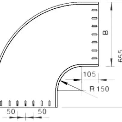 Coude 90° Bettermann 60×600mm acier inoxydable 