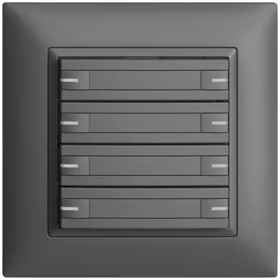 Poussoir ENC KNX 8× EDIZIOdue gris foncé RGB avec LED avec insert papier 