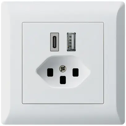 Presa di carica USB INC kallysto.line 18W PD 1×tipo A 1×tipo C T23 bianco 