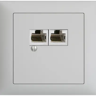 Scatola INS 2×RJ45/s 8P par. EDIZIOdue R&M swissline grigio chiaro 