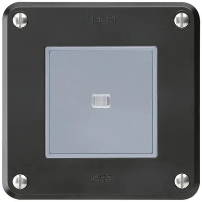 Interruttore INC robusto IP55 schema 6 illuminato nero per combinazione 