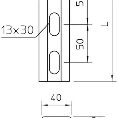Rotaia di montaggio Bettermann CPS4L 2M FT 40×22.5×2000mm 