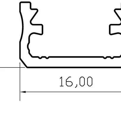 LED AP-Montageschiene CASAMBI PR-1609-A2, 2000×9.3×16mm, eloxiert, silber 