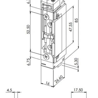 Apriporta precaricato BSW B5001-TK, 10…24VDC, disecc.ch. scrocco a raggiera, top 