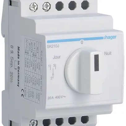 Interruttore rotativo AMD Hager 20A 400V 0Ch 0R 1 invertitore 3UM Jour-0-Nuit 