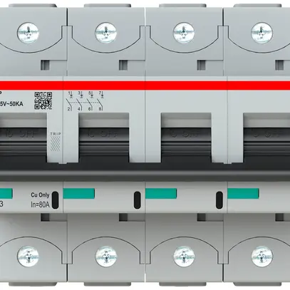 Disjoncteur ABB S804P-D80 4P 400V D-80A 50kA 6UM 