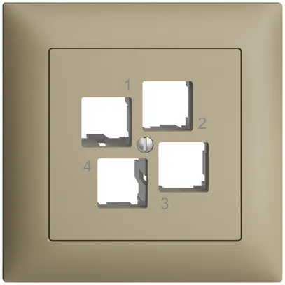 Kit de montage ENC EDIZIOdue FMI EASYNET S-One, pour 4×RJ45, sortie droite, sand 
