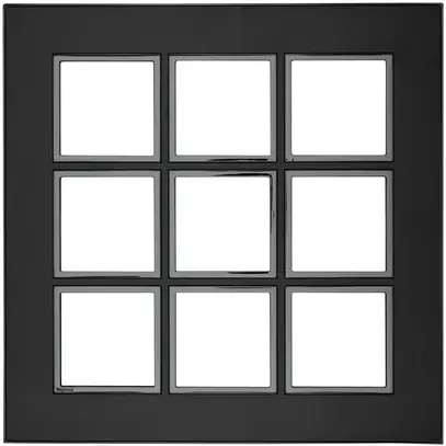 Cadre de recouvrement ATO 3×3 module, black reflective 