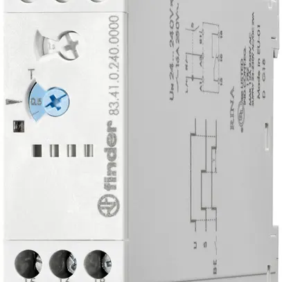 Relè a tempo INS Finder 83.41, 1C 16A 24…240VAC/DC ritardato innescando 