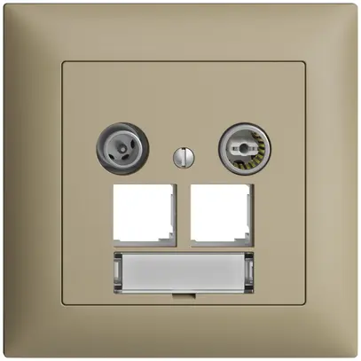 Presa multimedia ENC EDIZIOdue FMI EASYNET 4dB, p.2×RJ45 S-One, sand 