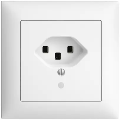 Presa INC EDIZIOdue T23 16A bianco, con LED verde, mors. innest. 