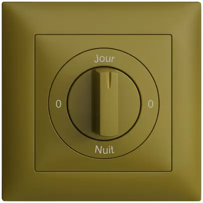 Frontset 0-Jour-0-Nuit EDIZIOdue olive 88×88mm für Drehschalter 