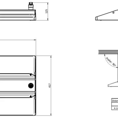 Projecteur de salle LED GentleSpace 210W 35000lm 840 IP65 42°×44° DALI 417×600 