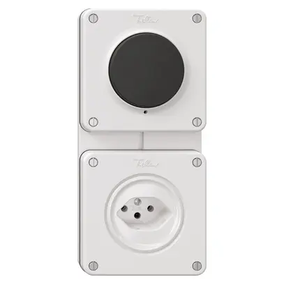 Combinaison NUPU NEVO, interrupteur à poussoir schéma 3/1L + prise type 13, bc 