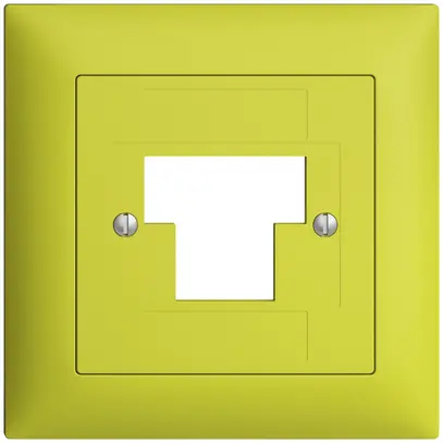 Frontset EDIZIOdue lemon 88×88mm 1×TT 2×RJ45 
