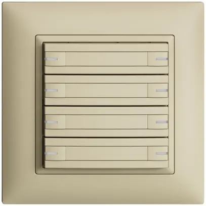 Poussoir ENC KNX 8× EDIZIOdue vanille RGB avec LED avec insert papier 