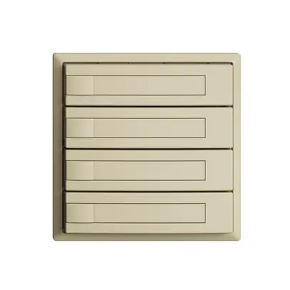 Pulsante KNX RGB EDUE, 250mW, s.LED, c.inserto carta, 4×pulsante, 1×tasto, van 