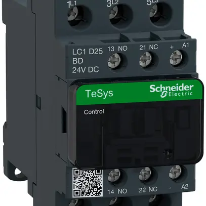 Contattore Schneider Electric LC1D25BD 24VDC 1Ch+1R 25A TeSys 