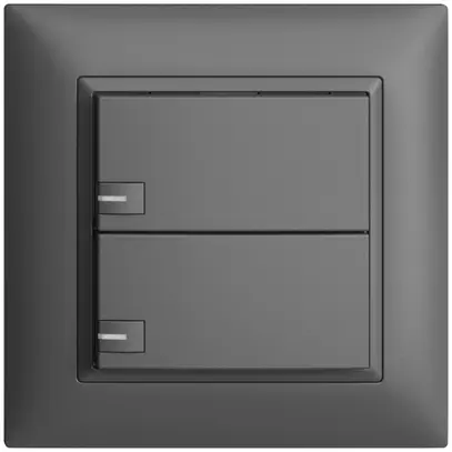 Pulsante univ. INC 2×1t mors. innest. EDIZIOdue grigio scuro, con LED 