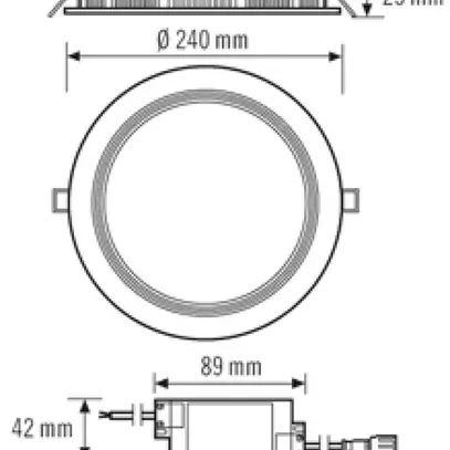 Downlight LED ESYLUX ELSA-2 Ø240 ON/OFF 18W 3000K, 1750lm, blanc 