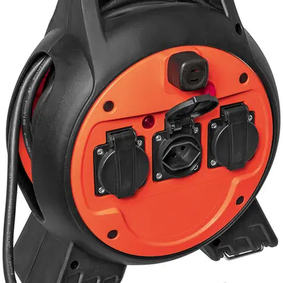 Enrouleur de câble STERO LOOP KABELBOX noir/orange 3×T13 15m Gdv 3×1.5mm² noir 