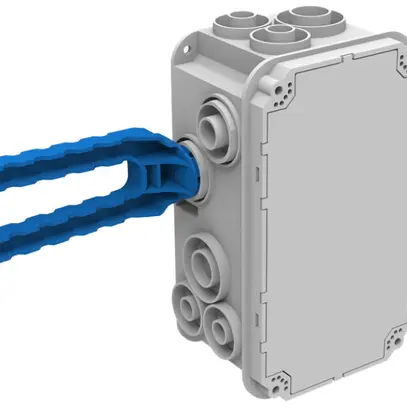 Boîtier ENC Spotbox UP2, 2×1, avec 2 ailettes clip M20, gris 