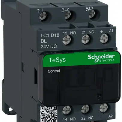 Contattore Schneider Electric LC1D18BL 24VDC 1Ch+1R 18A TeSys 