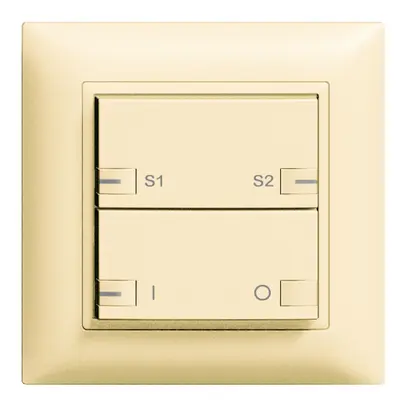 Poussoir ENC ZEP ON-OFF scène 1c/2t avec LED EDIZIOdue vanille 