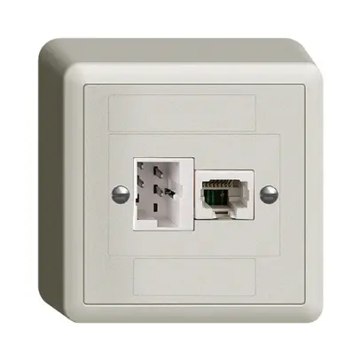 Presa AP xDSL RJ45/TT83 grigio chiaro ITplus EDIZIOdue con filtro 