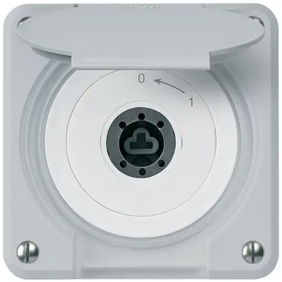 Contact pivotant à clé ENC robusto IP55 gris avec clapet sans cylindre 1P combi 