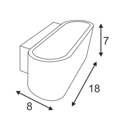 Lampada a muro SLV OSSA, R7s 100W up/down ovale IP20 nero 