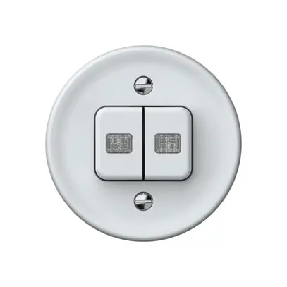 Interruttore a pulsante luminoso origin sch 1 (3+3) 2×LED 60×60mm bianco 