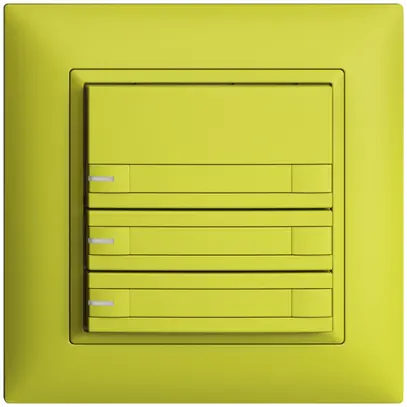 Pulsante INC KNX 3×EDIZIOdue lemon RGB con LED con inserto carta 