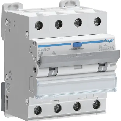 Disgiuntore differenziale Hager RCBO 4P 400V car.C 16A 0.03A tipo A 6kA 4UM 