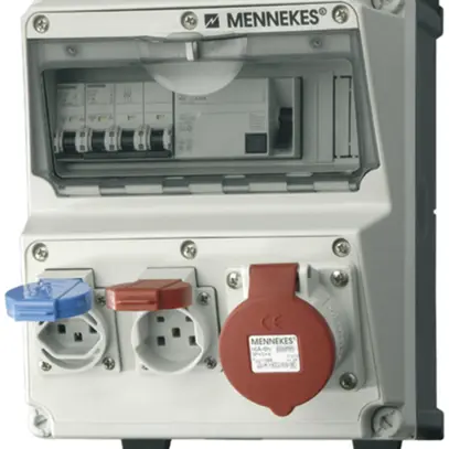 Distributeur de courant Amaxx 40A 1×FI 2×LS 1×T23 1×T25 1×CEE16/5L gris 