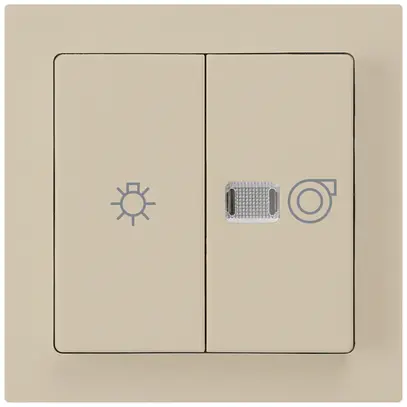 Kit frontale kallysto beige 60×60mm con simbolo illuminazione+ventilazione 