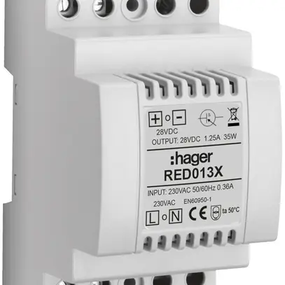 Alimentation AMD Hager 2-fils pour coupleur, 28 VDC, pour interphone 