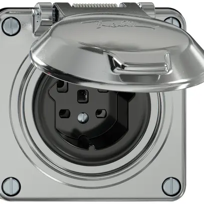 Prise ELEMENT SNAPFIX® 1×type 25 16A 440V avec clapet IP20 alu 