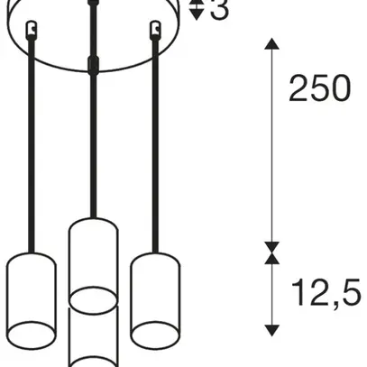 Luminaire suspendu SLV ASTO TUBE GU10 4×10W direct Ø70×125mm blanc 