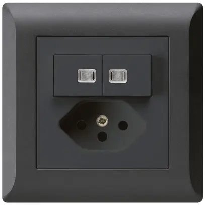 Combinazione luminosa INC 3/1P+A-R+T13 nero kallysto.line 