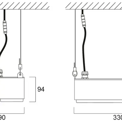 Proiettore capannone LED Sylvania KubiXx AISLE 54W 9400lm 840 IP65 DALI 330×190 