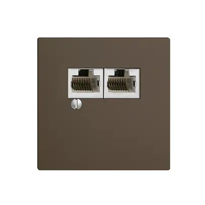 Scatola 2×RJ45/s 8P par.EDIZIOdue coffee R&M swissline 