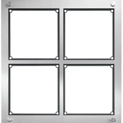 Boîtier ENC pour interphone Hager elcom.modesta 2×2 2-fils avec cadre, acier fin 