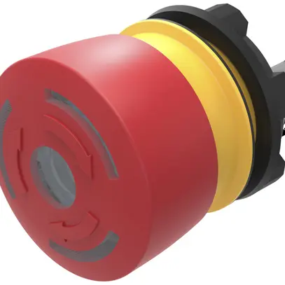 Pulsante luminoso a fungo EAO 84 1NC raccordo saldare/spina 5…30V Ø22.3mm ro/ve 