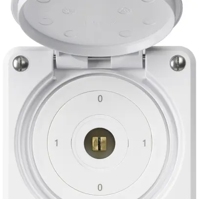 Interruttore a chiave quadrata INC robusto IP55 con coperchio S0/3P bianco 