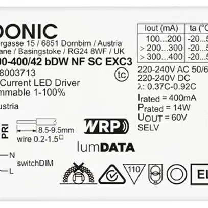Convertitore LED Tridonic LC 12.6…28W 300…700mA REG 