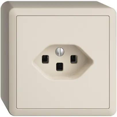 Prise AP EDIZIOdue T23 16A crema, avec bornes enf. 