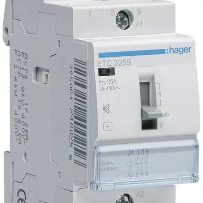 Contattore AMD Hager 230VAC 3Ch 0R 25A funzione giorno/notte senza ronzio 2UM 