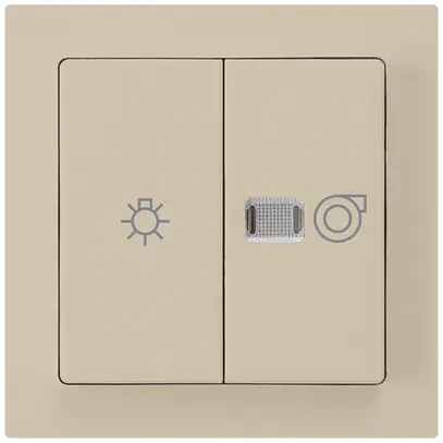 Interruttore luminoso kallysto 1/1L beige con simbolo illuminazione+ventilazione 